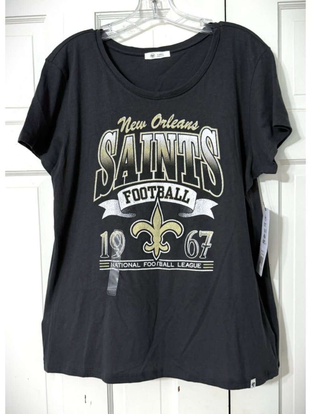 '47 Brand Black New Orleans Saints Tee Shirt Women's Size Large